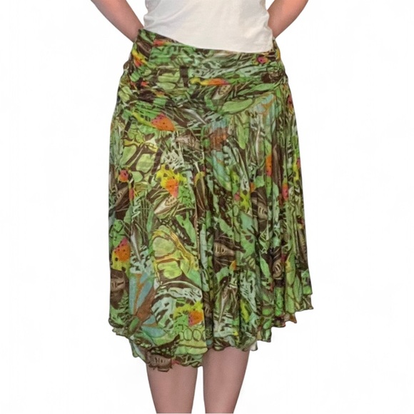 Diane Von Furstenburg Vintage Jungle Print Asymmetrical Skirt size 6 - Picture 2 of 10